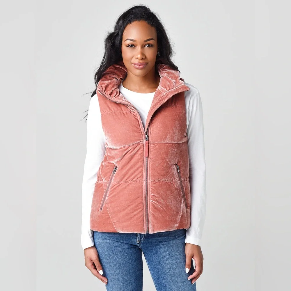 DYLAN Vintage Velvet Puffer Vest Women’s Size Medium - Picture 10 of 12